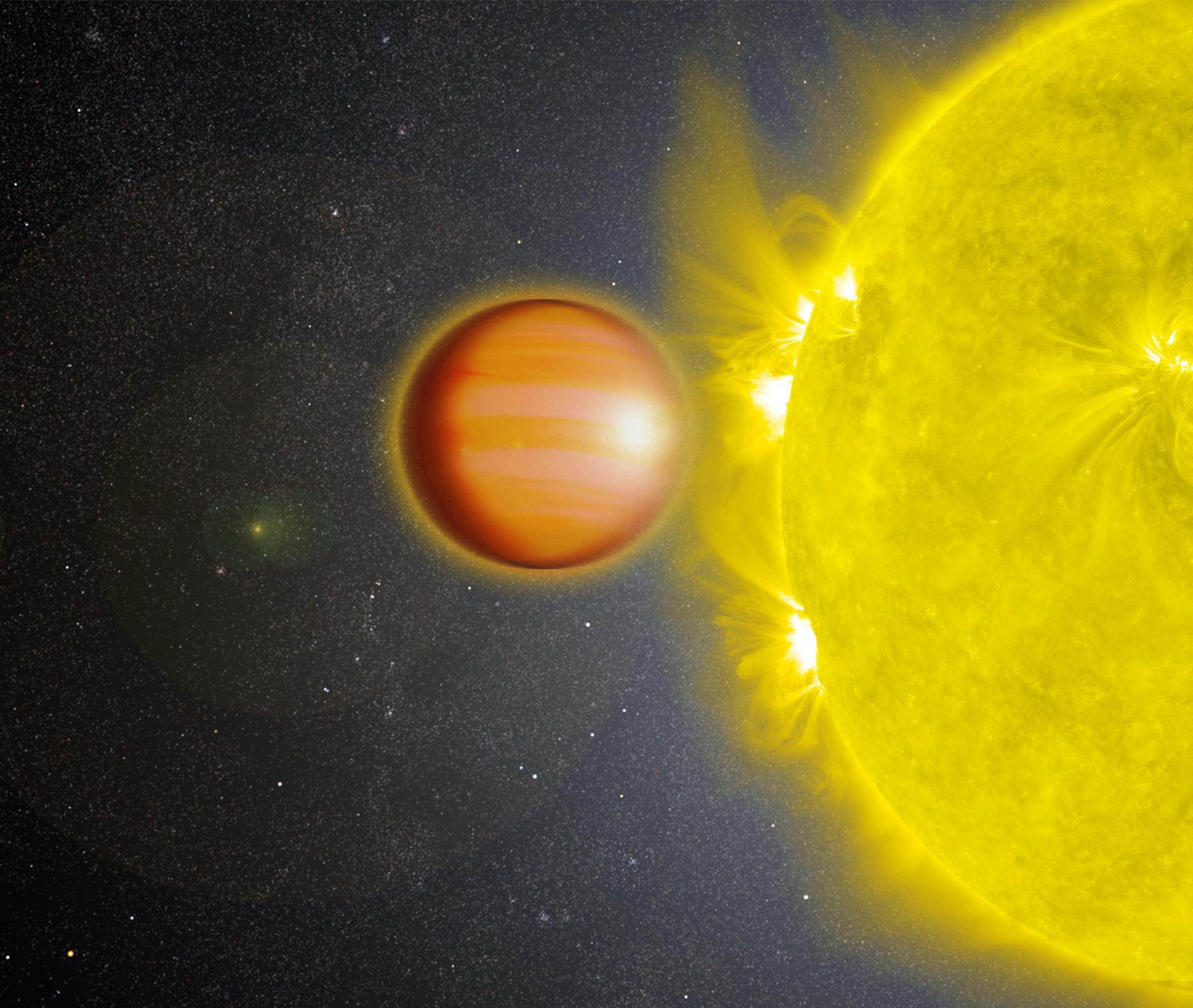 A NASA-led team of scientists determined that WASP-18b, a 'hot Jupiter' located 325 light-years from Earth, has a stratosphere that's loaded with c...