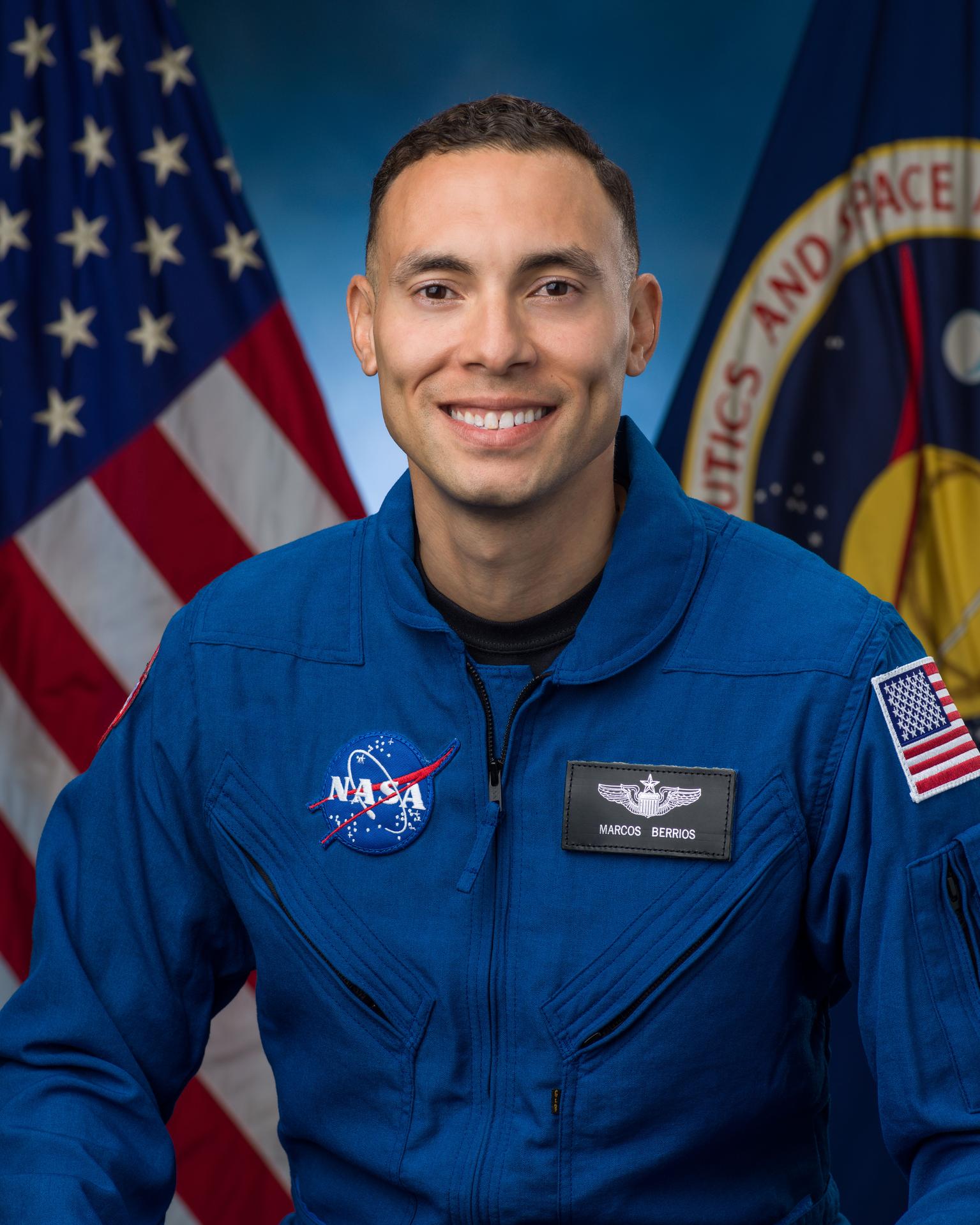 Astronaut Candidate Individual Portrait, Marcos Berrios - ASCAN Class of 2021.  Photo Date: December 3, 2021.  Location: Building 8, Room 183 - Photo Studio.  Credit: NASA/Robert Markowitz